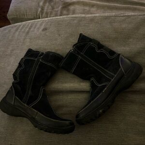 Clarks Womens Black Suede Andes Fortune Q Comfort Winter Boots 9.5